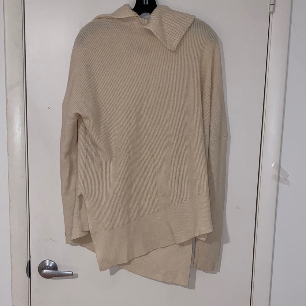 All Saints Cream Cowl Neck Sweater